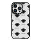 Peek a poo Icon with Name iPhone 14 Pro Black Impact Case on Silver phone