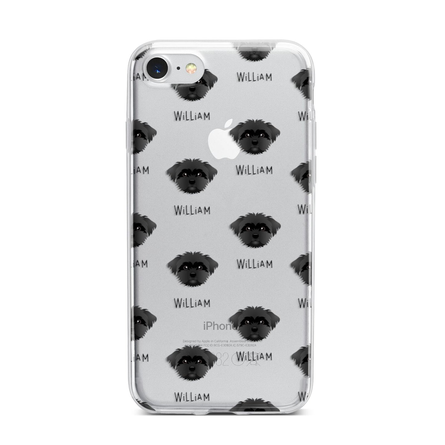 Peek a poo Icon with Name iPhone 7 Bumper Case on Silver iPhone