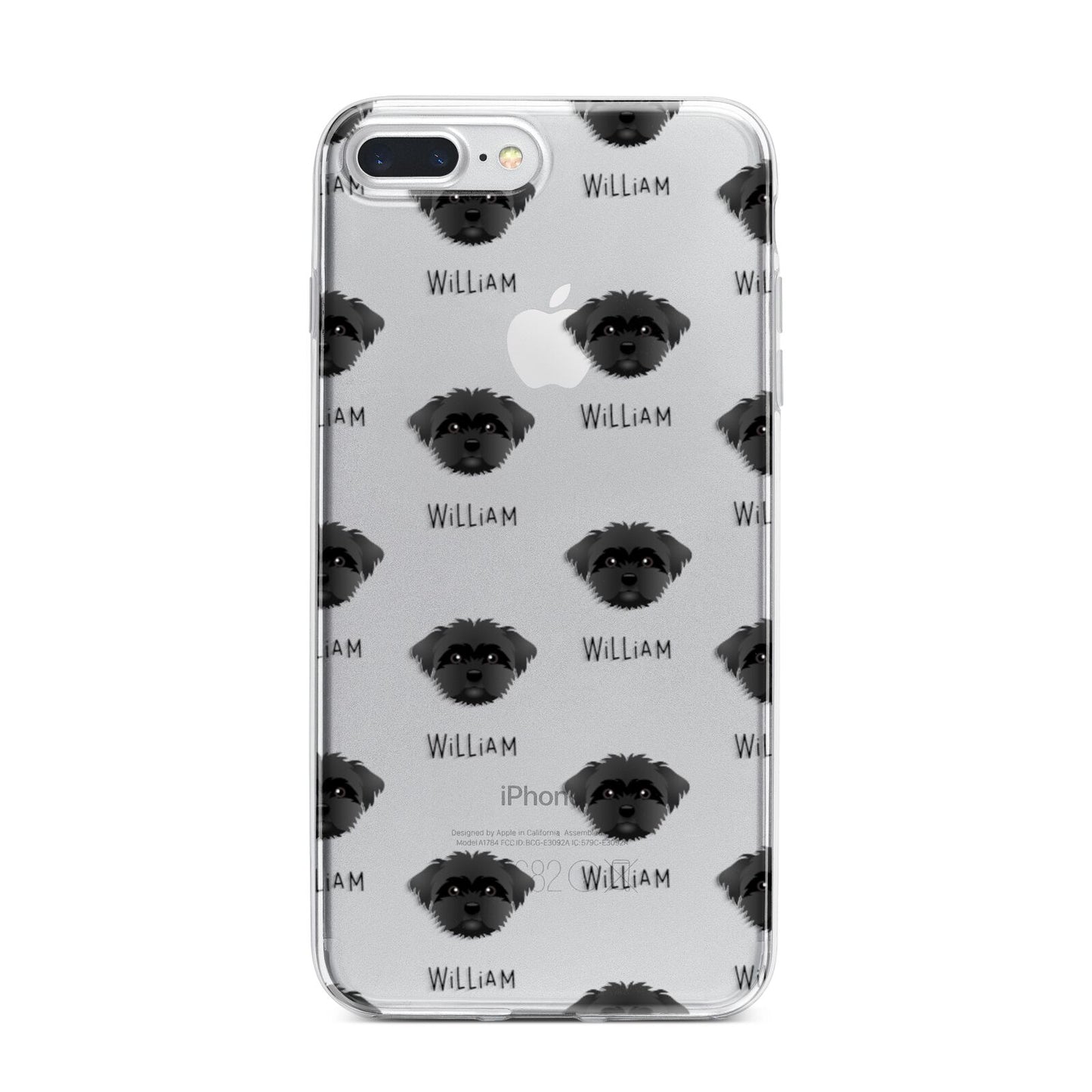 Peek a poo Icon with Name iPhone 7 Plus Bumper Case on Silver iPhone