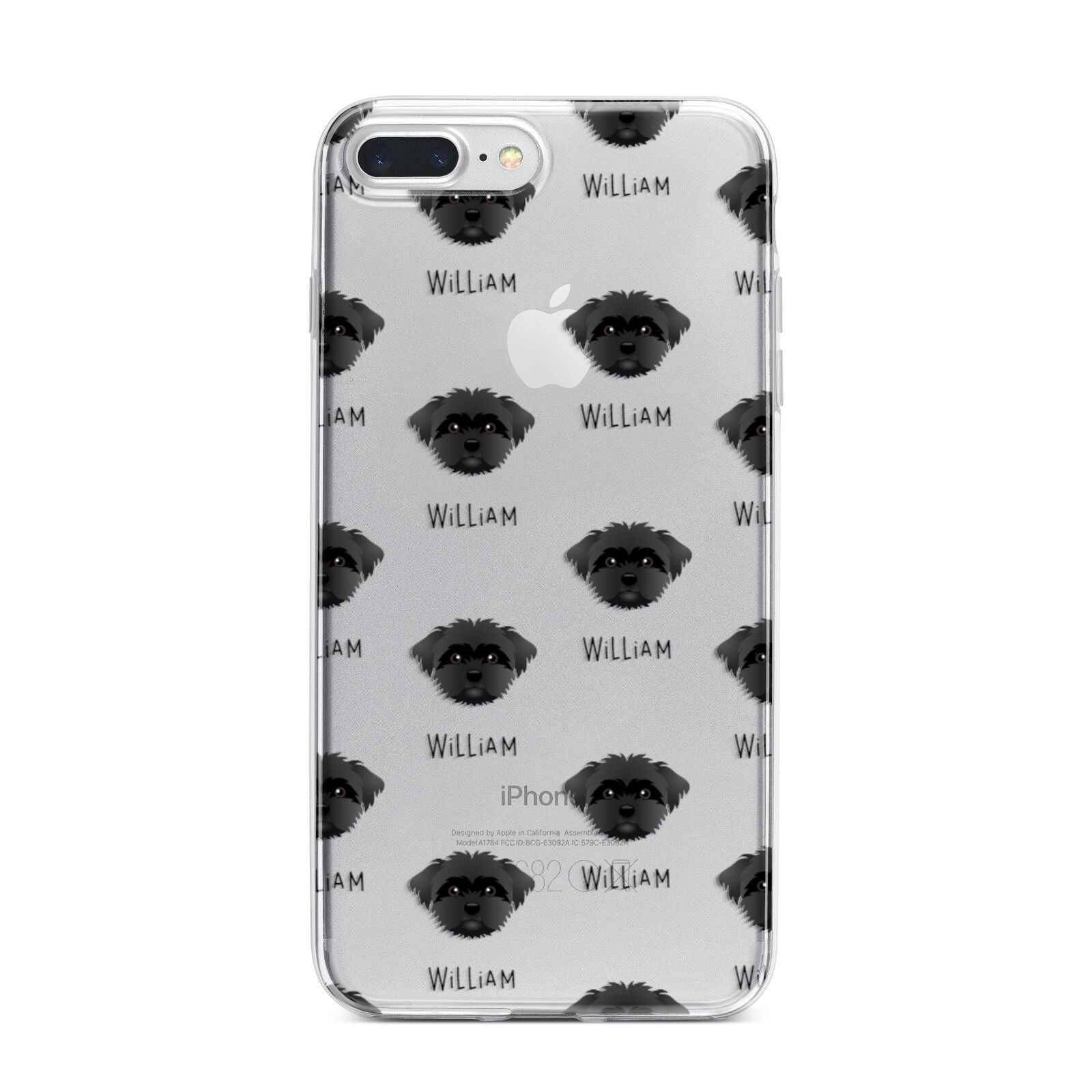 Peek a poo Icon with Name iPhone 7 Plus Bumper Case on Silver iPhone