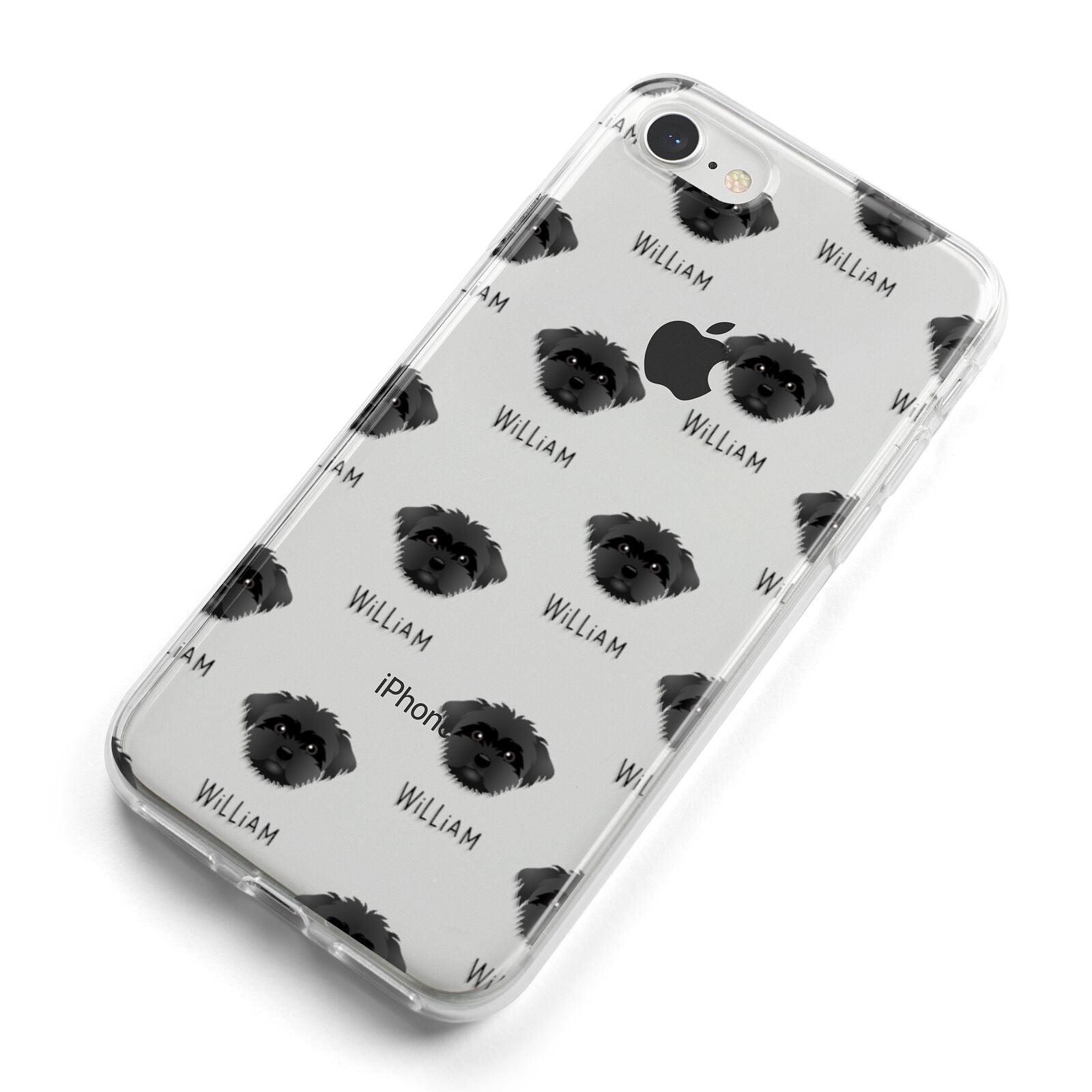Peek a poo Icon with Name iPhone 8 Bumper Case on Silver iPhone Alternative Image