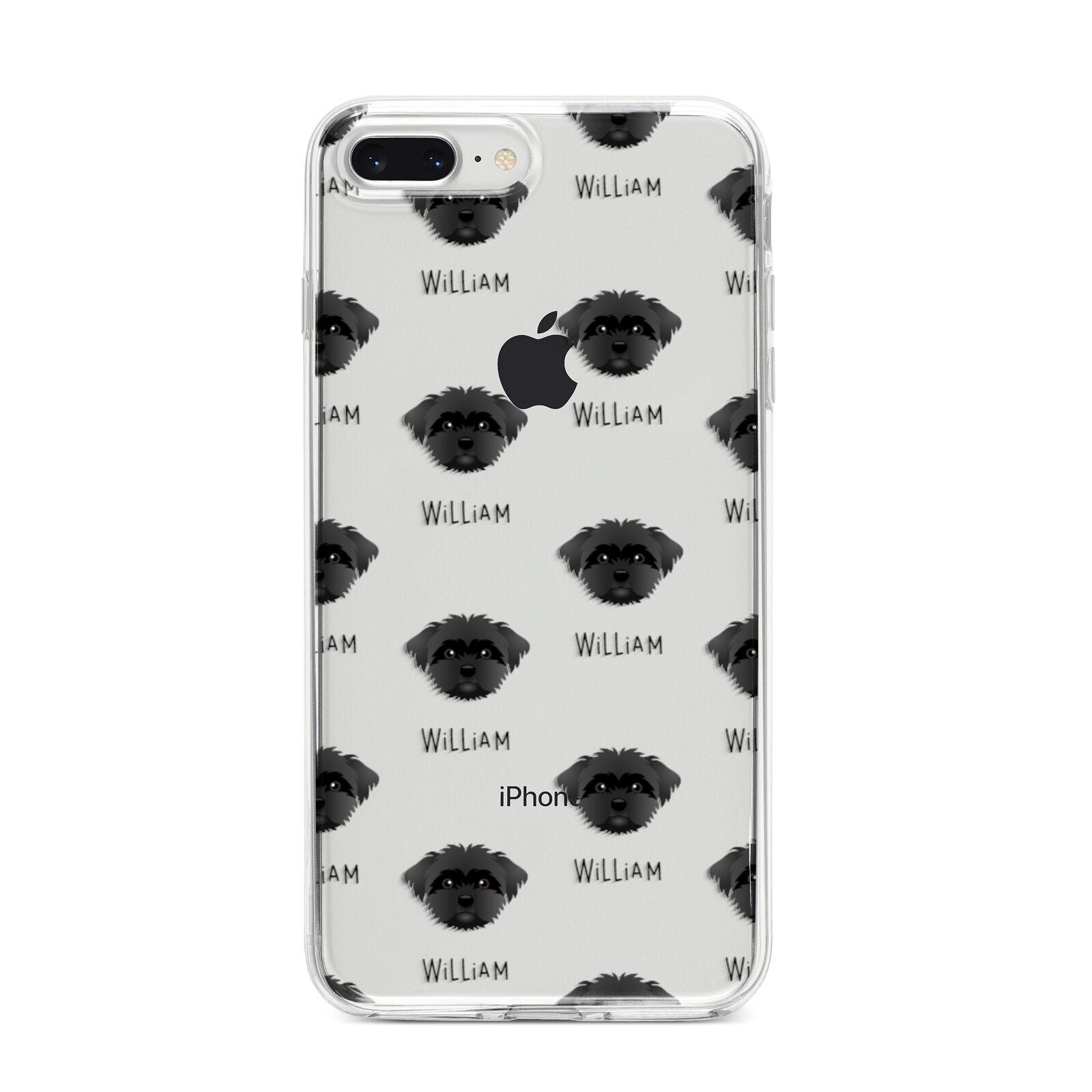 Peek a poo Icon with Name iPhone 8 Plus Bumper Case on Silver iPhone