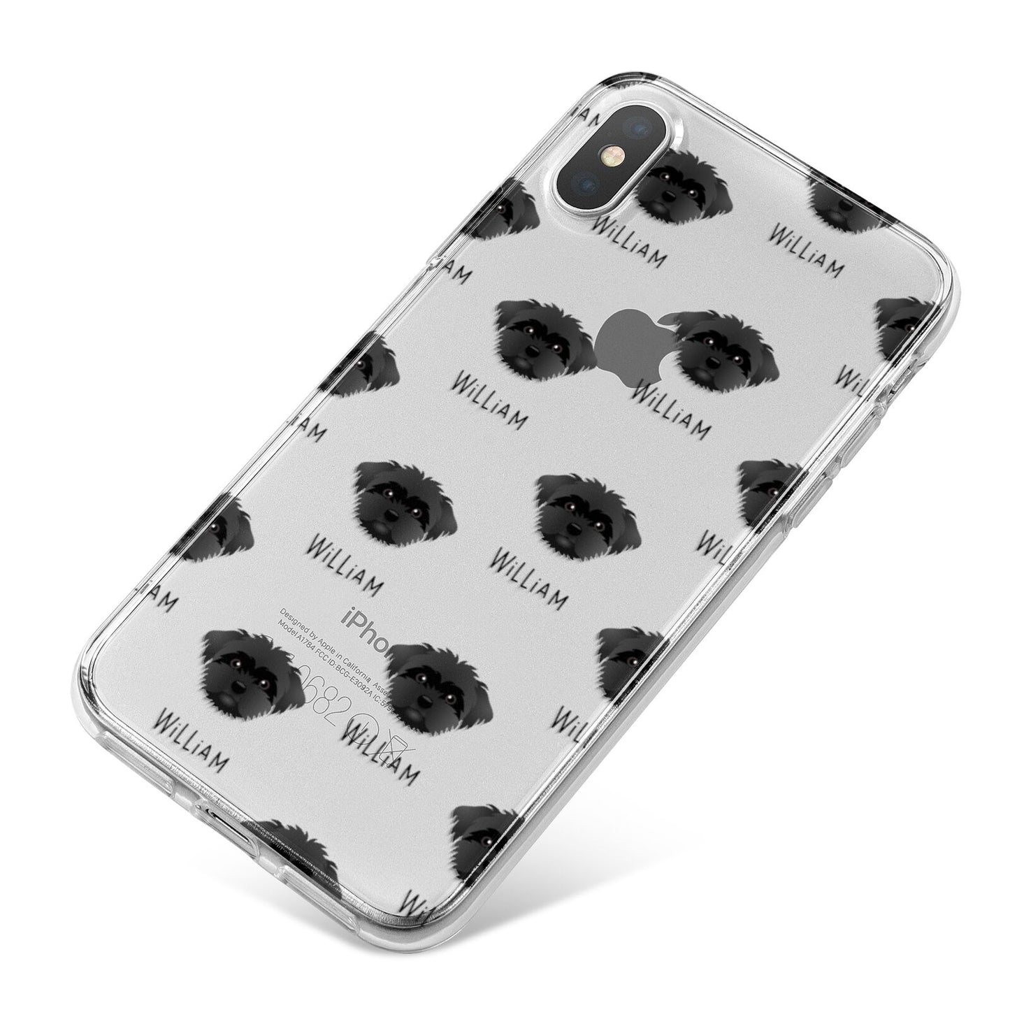 Peek a poo Icon with Name iPhone X Bumper Case on Silver iPhone