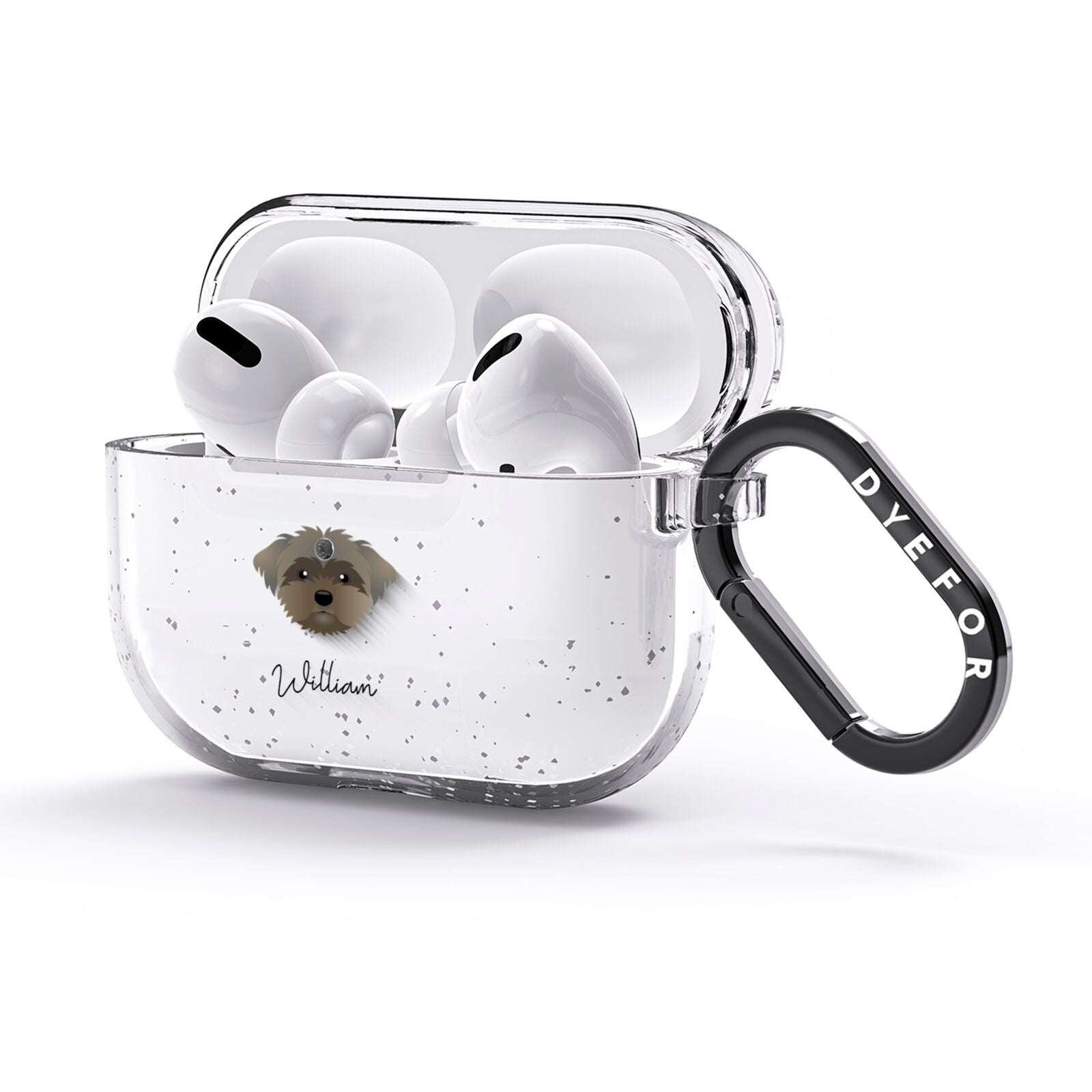 Peek a poo Personalised AirPods Glitter Case 3rd Gen Side Image