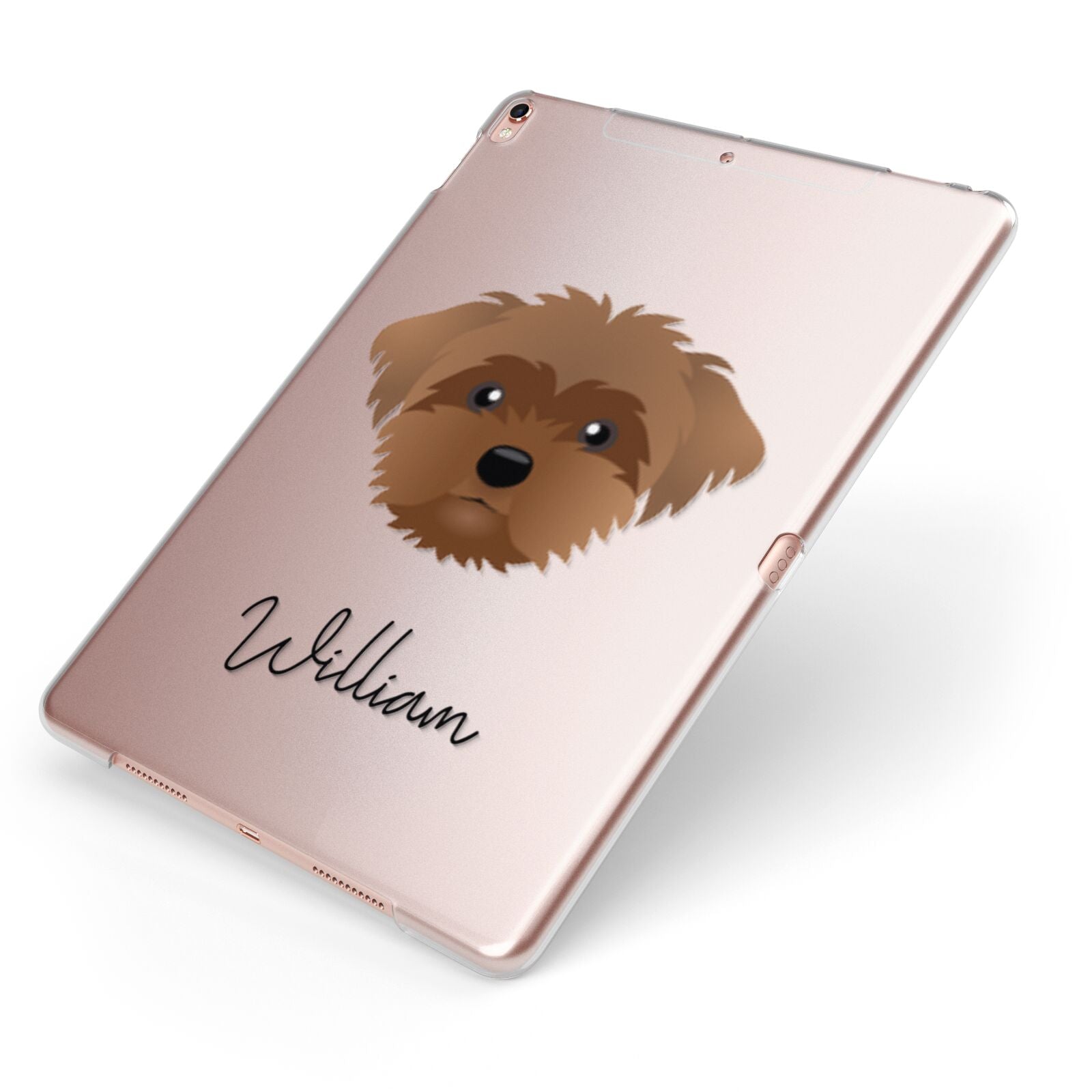 Peek a poo Personalised Apple iPad Case on Rose Gold iPad Side View