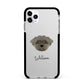 Peek a poo Personalised Apple iPhone 11 Pro Max in Silver with Black Impact Case