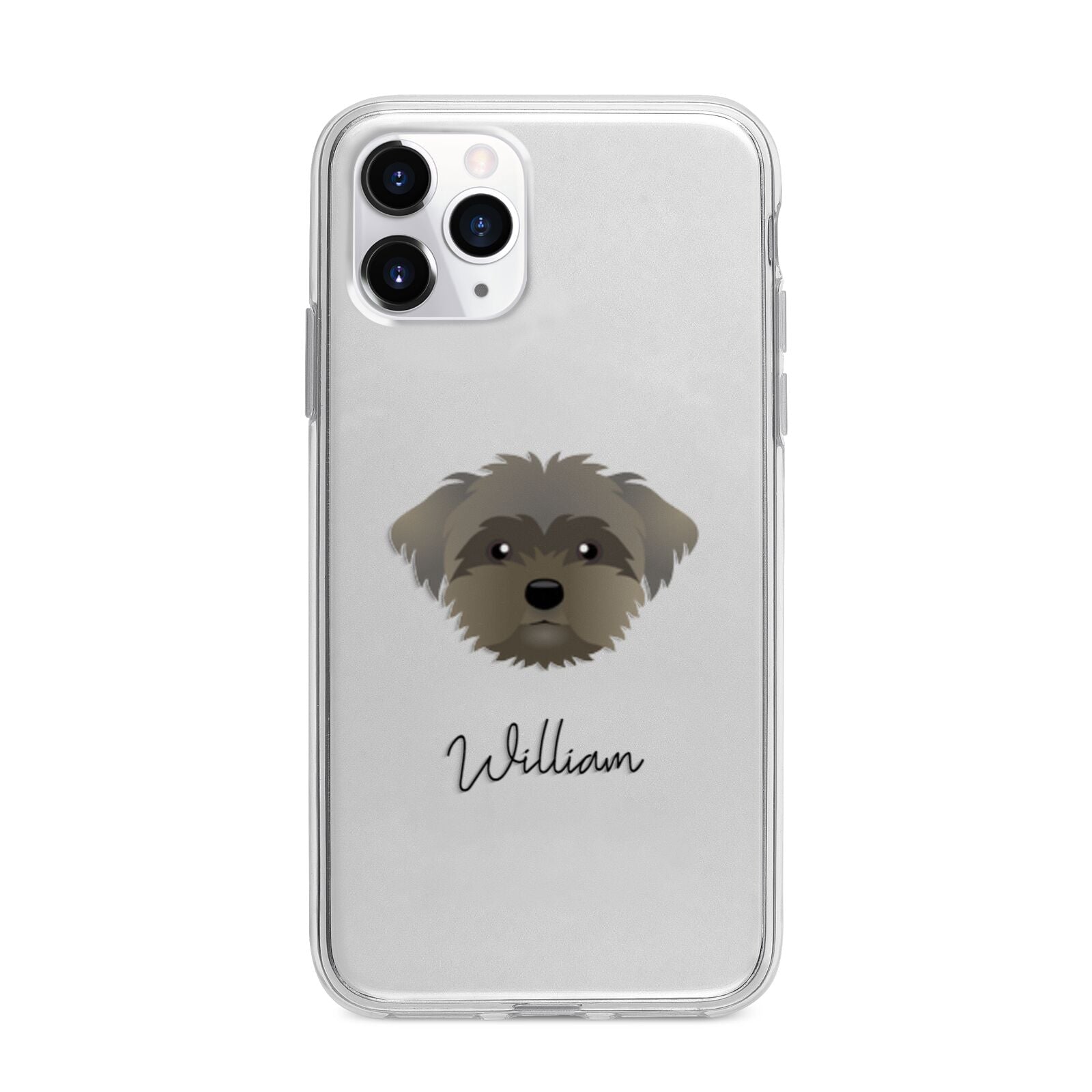 Peek a poo Personalised Apple iPhone 11 Pro Max in Silver with Bumper Case