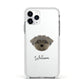 Peek a poo Personalised Apple iPhone 11 Pro in Silver with White Impact Case