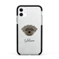 Peek a poo Personalised Apple iPhone 11 in White with Black Impact Case