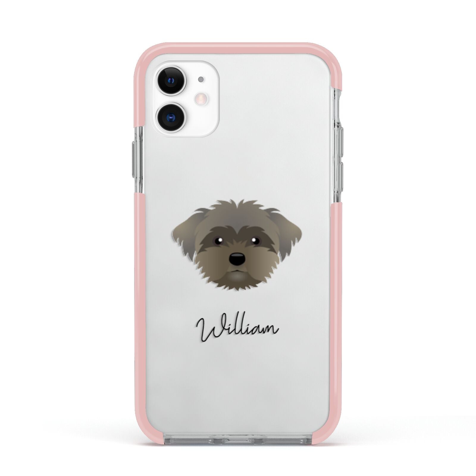 Peek a poo Personalised Apple iPhone 11 in White with Pink Impact Case