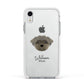 Peek a poo Personalised Apple iPhone XR Impact Case White Edge on Silver Phone