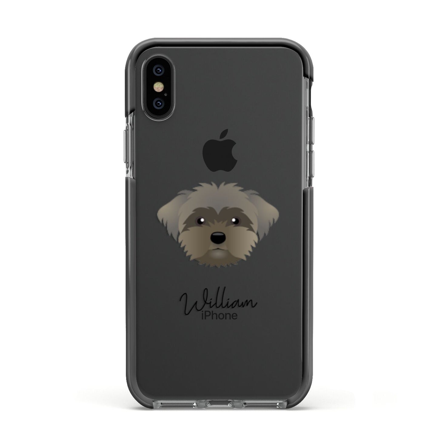 Peek a poo Personalised Apple iPhone Xs Impact Case Black Edge on Black Phone