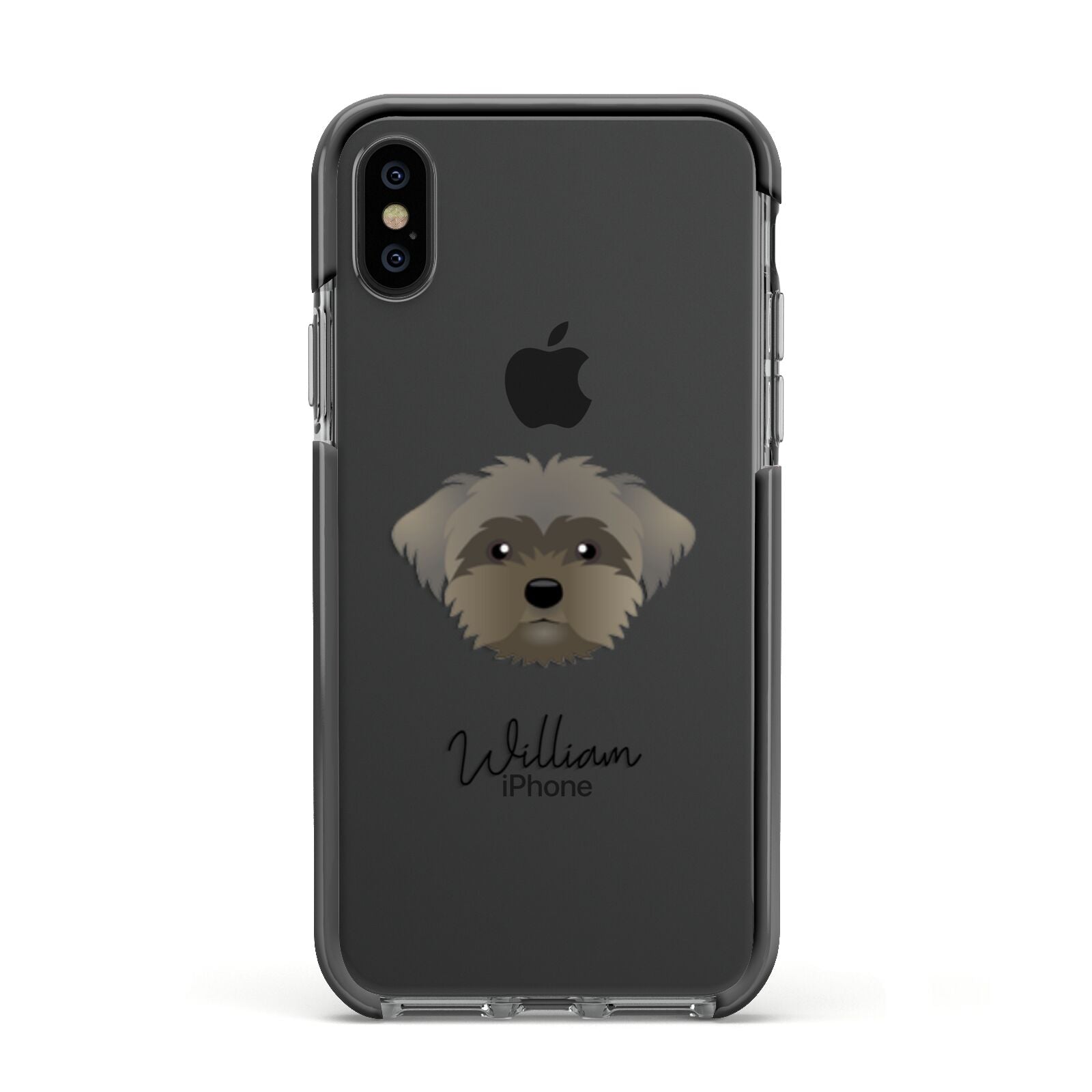 Peek a poo Personalised Apple iPhone Xs Impact Case Black Edge on Black Phone
