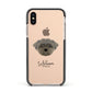 Peek a poo Personalised Apple iPhone Xs Impact Case Black Edge on Gold Phone