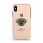 Peek a poo Personalised Apple iPhone Xs Impact Case Pink Edge on Gold Phone