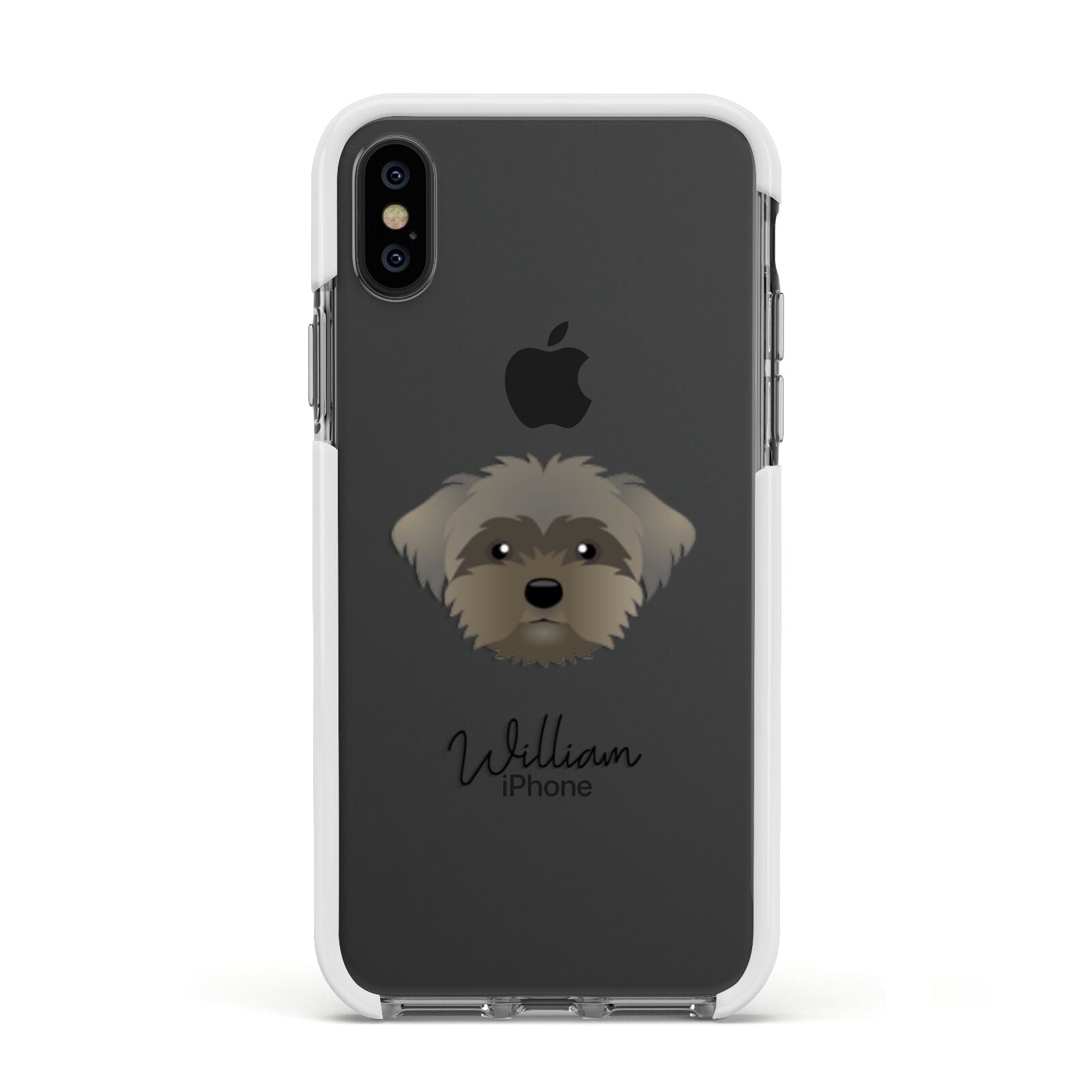 Peek a poo Personalised Apple iPhone Xs Impact Case White Edge on Black Phone