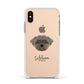 Peek a poo Personalised Apple iPhone Xs Impact Case White Edge on Gold Phone