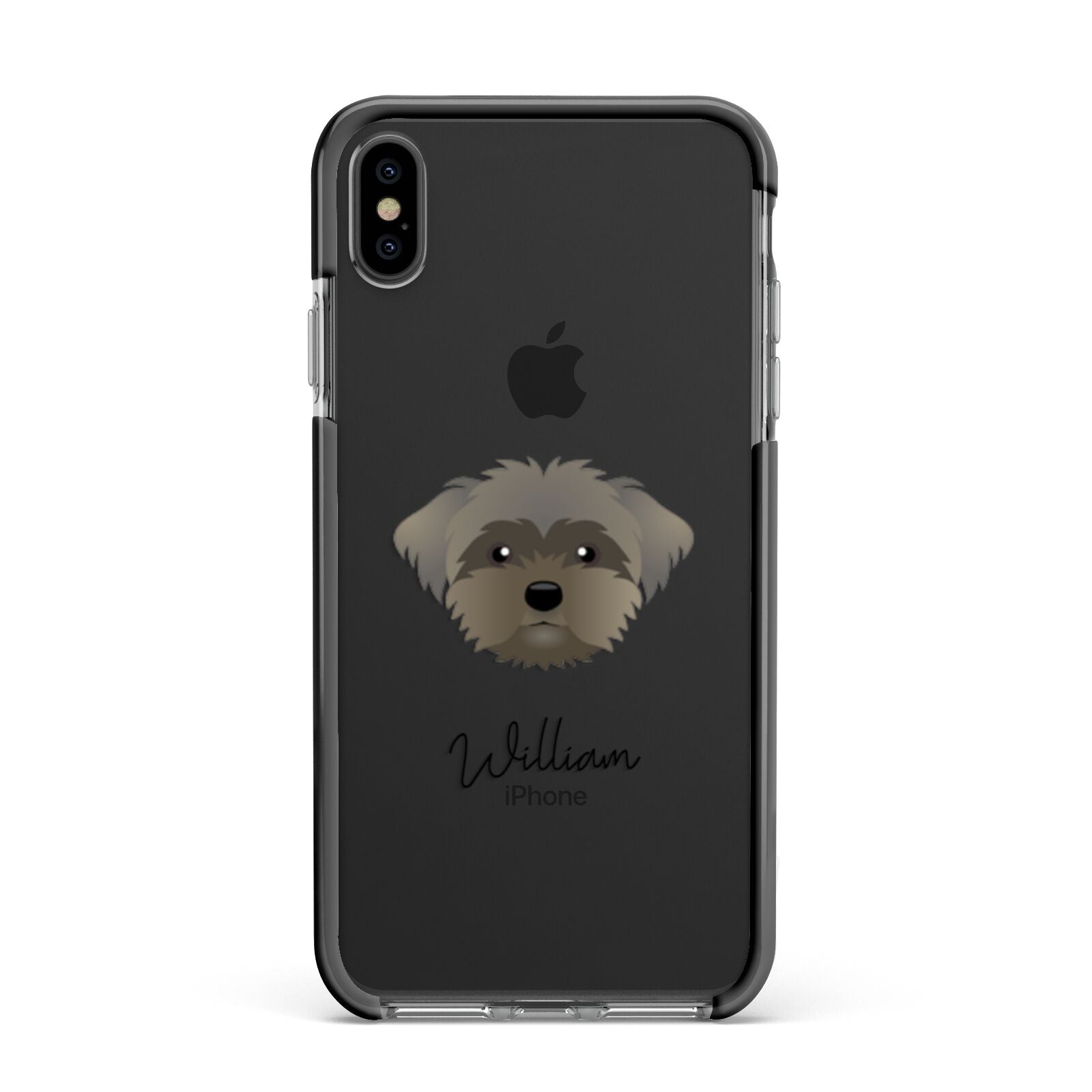 Peek a poo Personalised Apple iPhone Xs Max Impact Case Black Edge on Black Phone