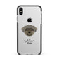 Peek a poo Personalised Apple iPhone Xs Max Impact Case Black Edge on Silver Phone