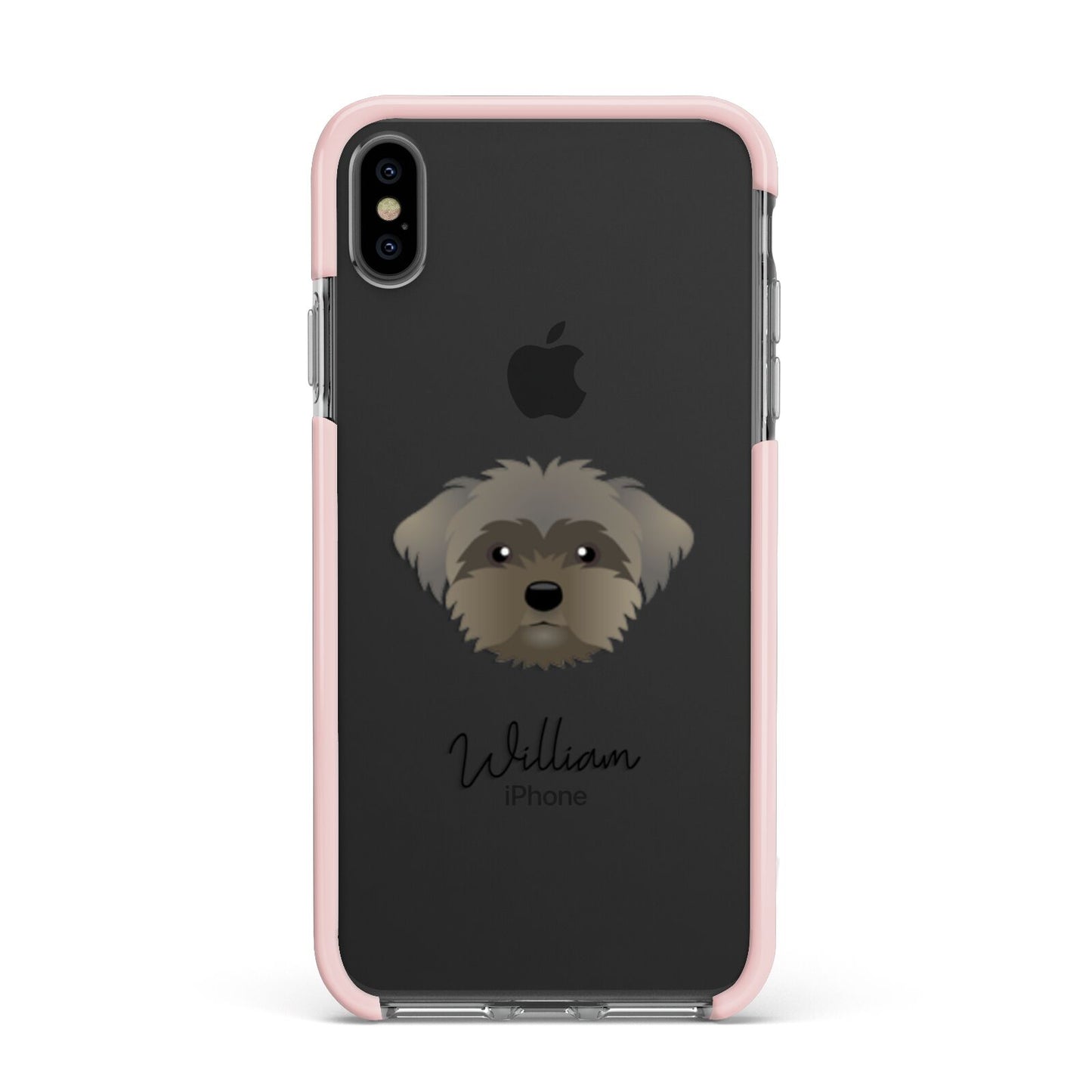 Peek a poo Personalised Apple iPhone Xs Max Impact Case Pink Edge on Black Phone