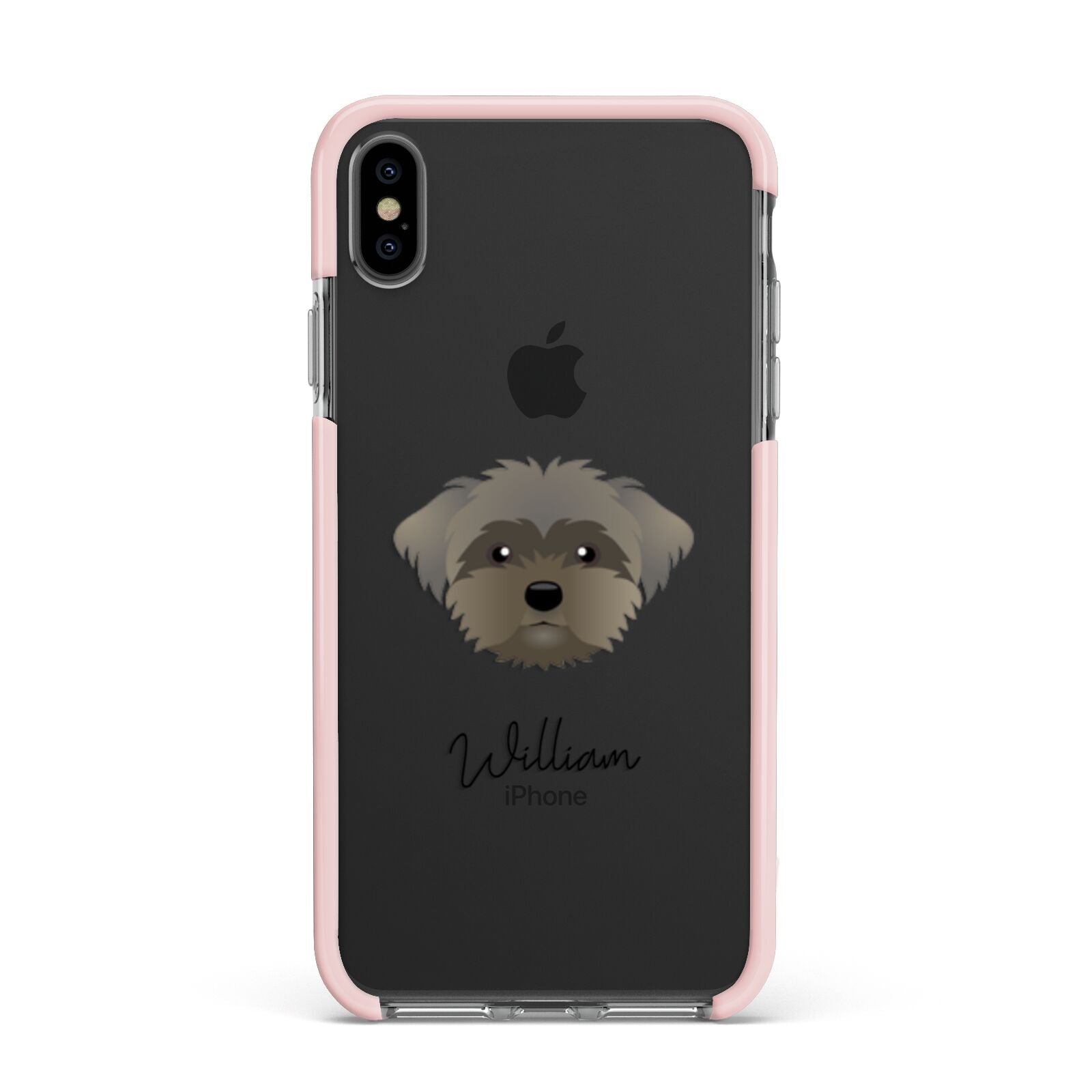 Peek a poo Personalised Apple iPhone Xs Max Impact Case Pink Edge on Black Phone