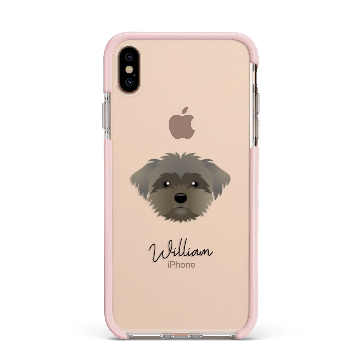 Peek a poo Personalised Apple iPhone Xs Max Impact Case Pink Edge on Gold Phone