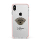 Peek a poo Personalised Apple iPhone Xs Max Impact Case Pink Edge on Silver Phone