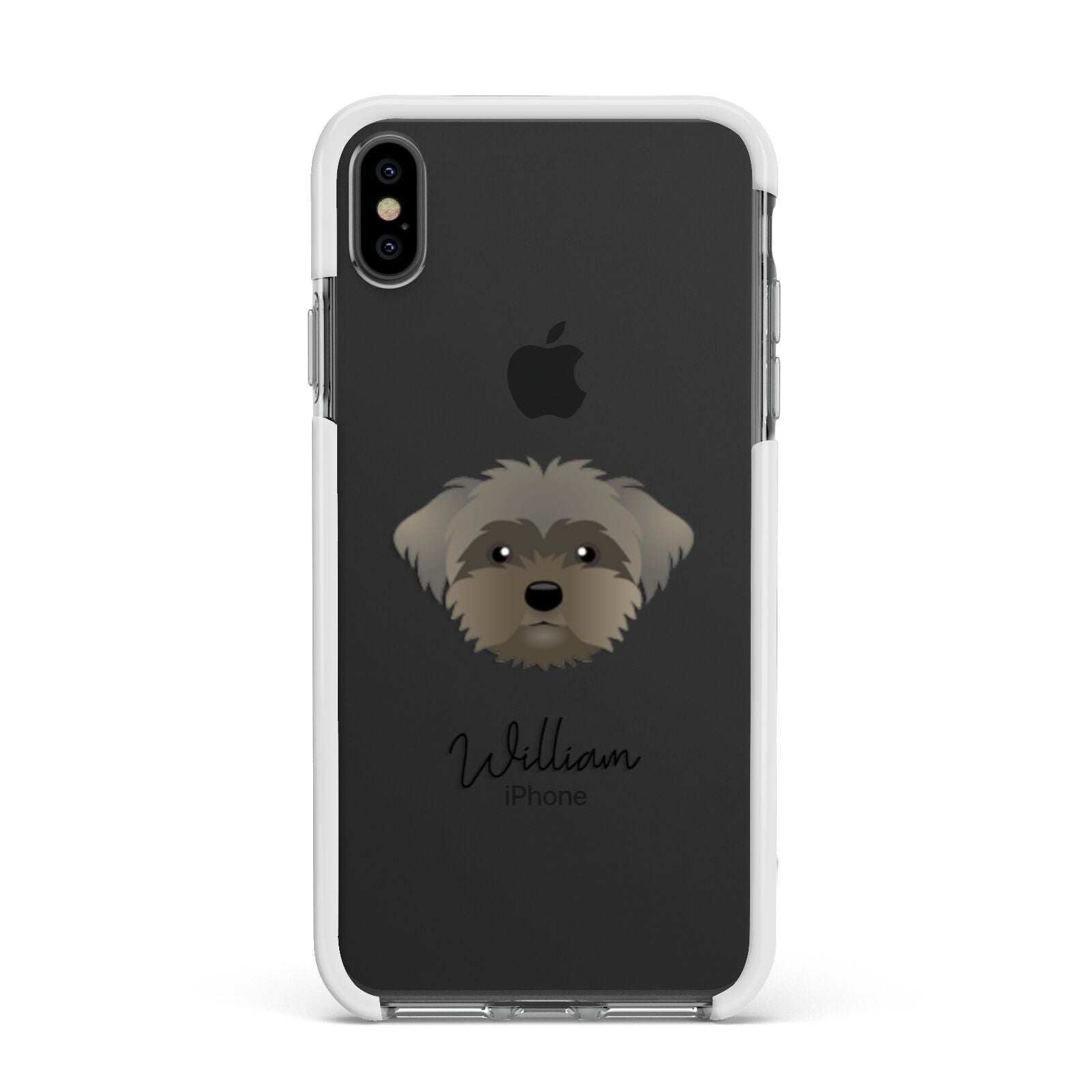 Peek a poo Personalised Apple iPhone Xs Max Impact Case White Edge on Black Phone