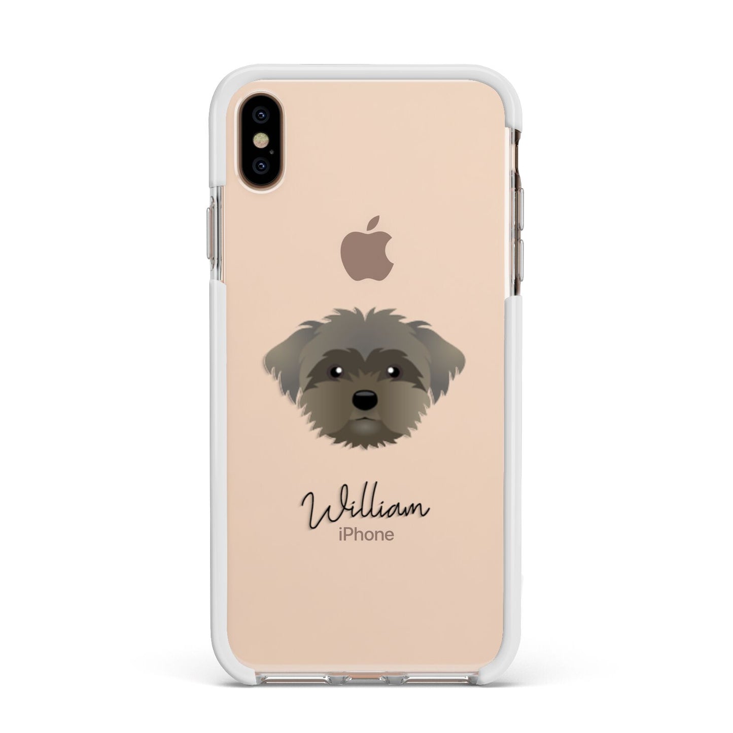 Peek a poo Personalised Apple iPhone Xs Max Impact Case White Edge on Gold Phone