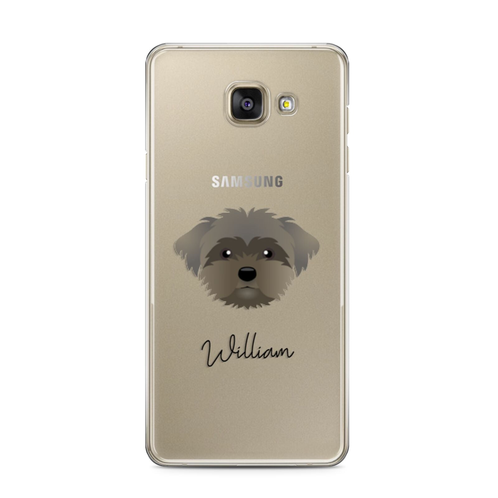 Peek a poo Personalised Samsung Galaxy A3 2016 Case on gold phone