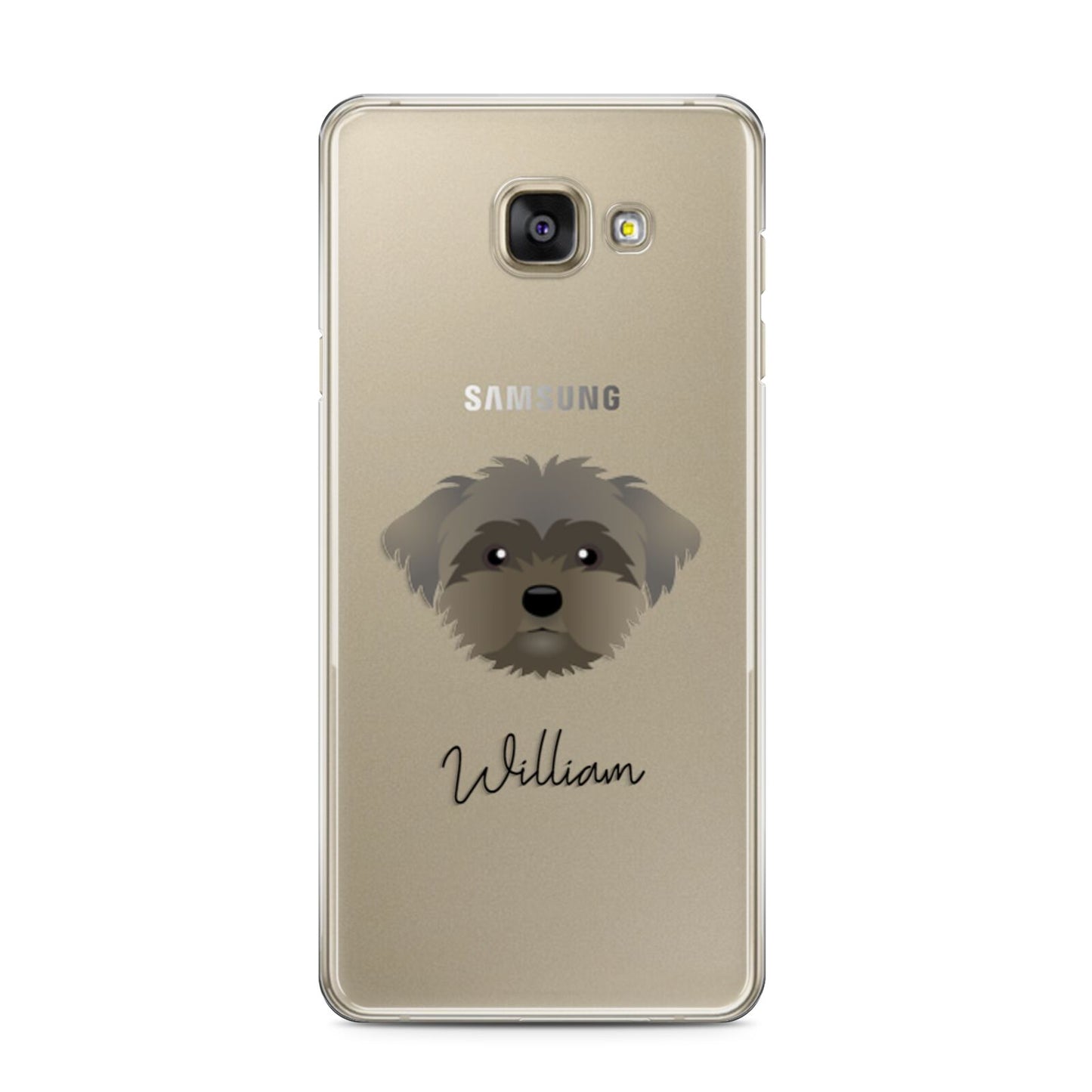 Peek a poo Personalised Samsung Galaxy A3 2016 Case on gold phone