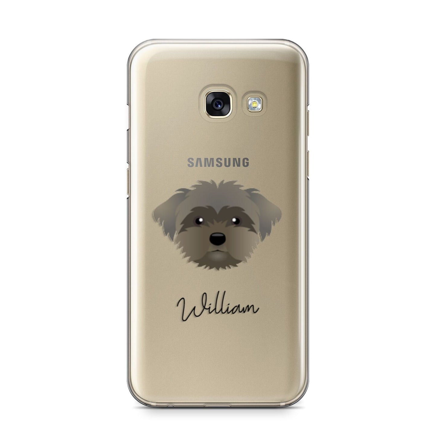 Peek a poo Personalised Samsung Galaxy A3 2017 Case on gold phone
