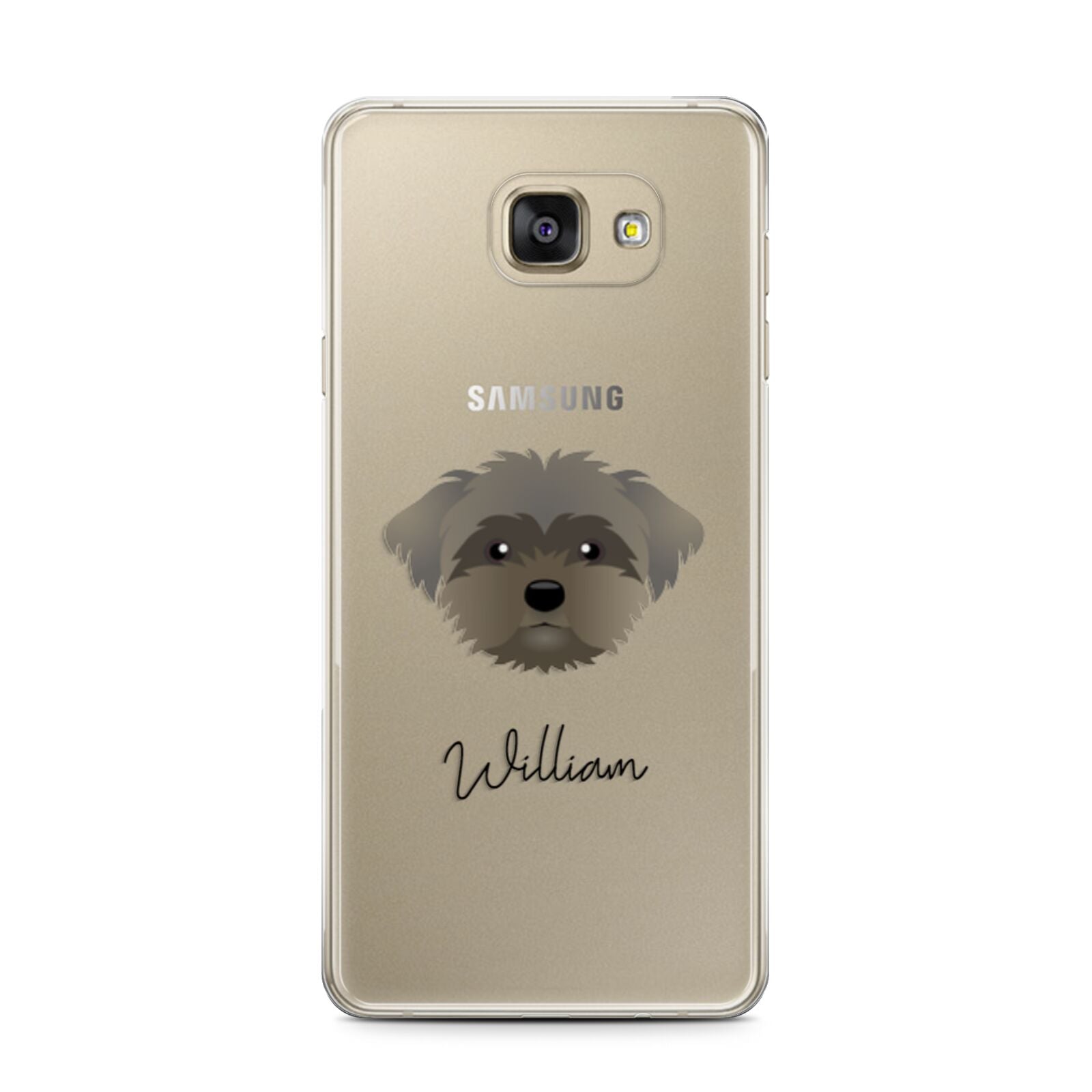 Peek a poo Personalised Samsung Galaxy A7 2016 Case on gold phone