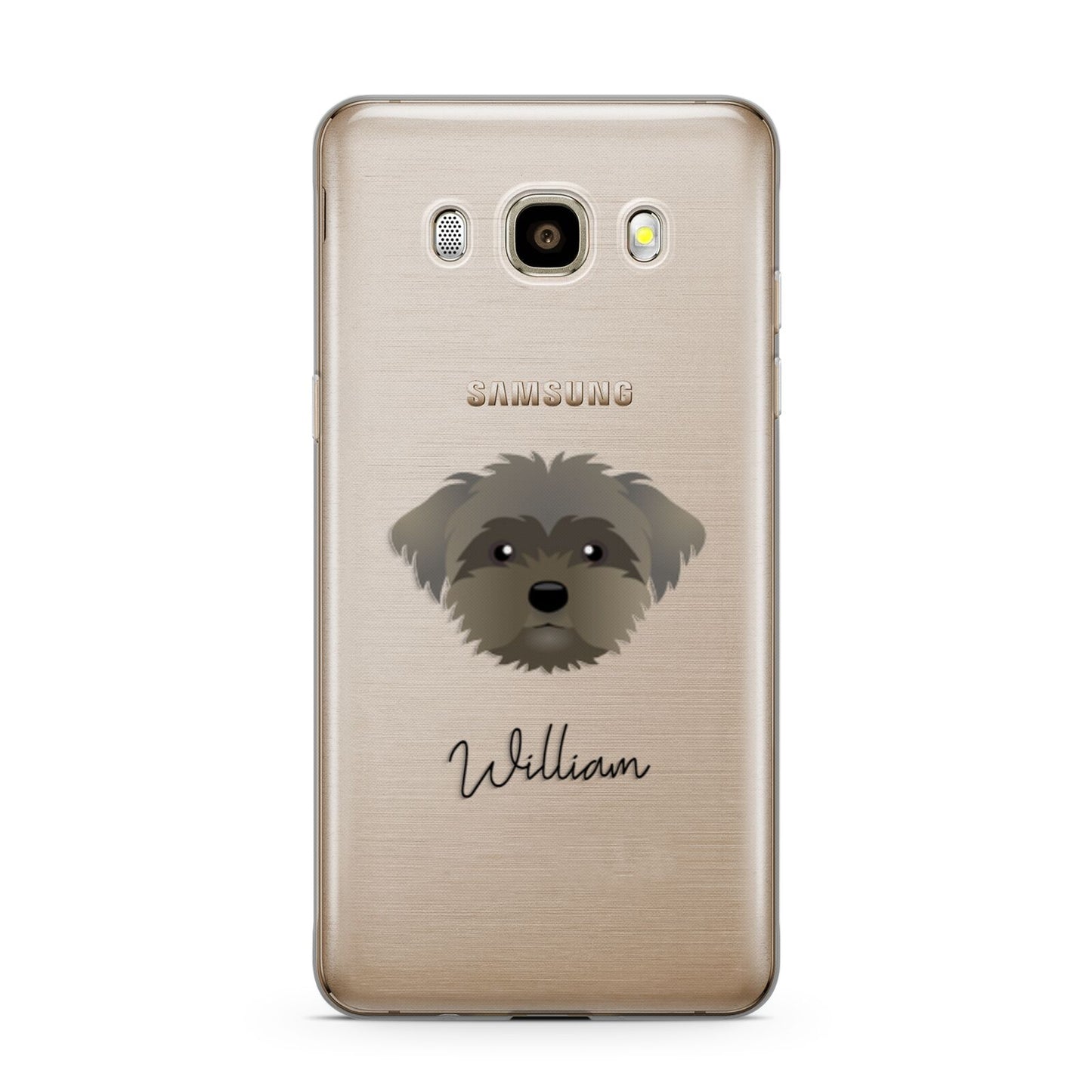 Peek a poo Personalised Samsung Galaxy J7 2016 Case on gold phone