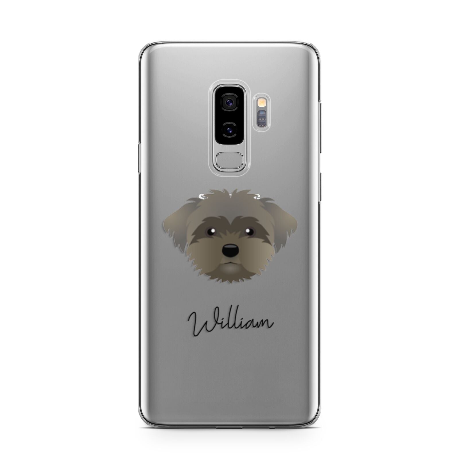 Peek a poo Personalised Samsung Galaxy S9 Plus Case on Silver phone