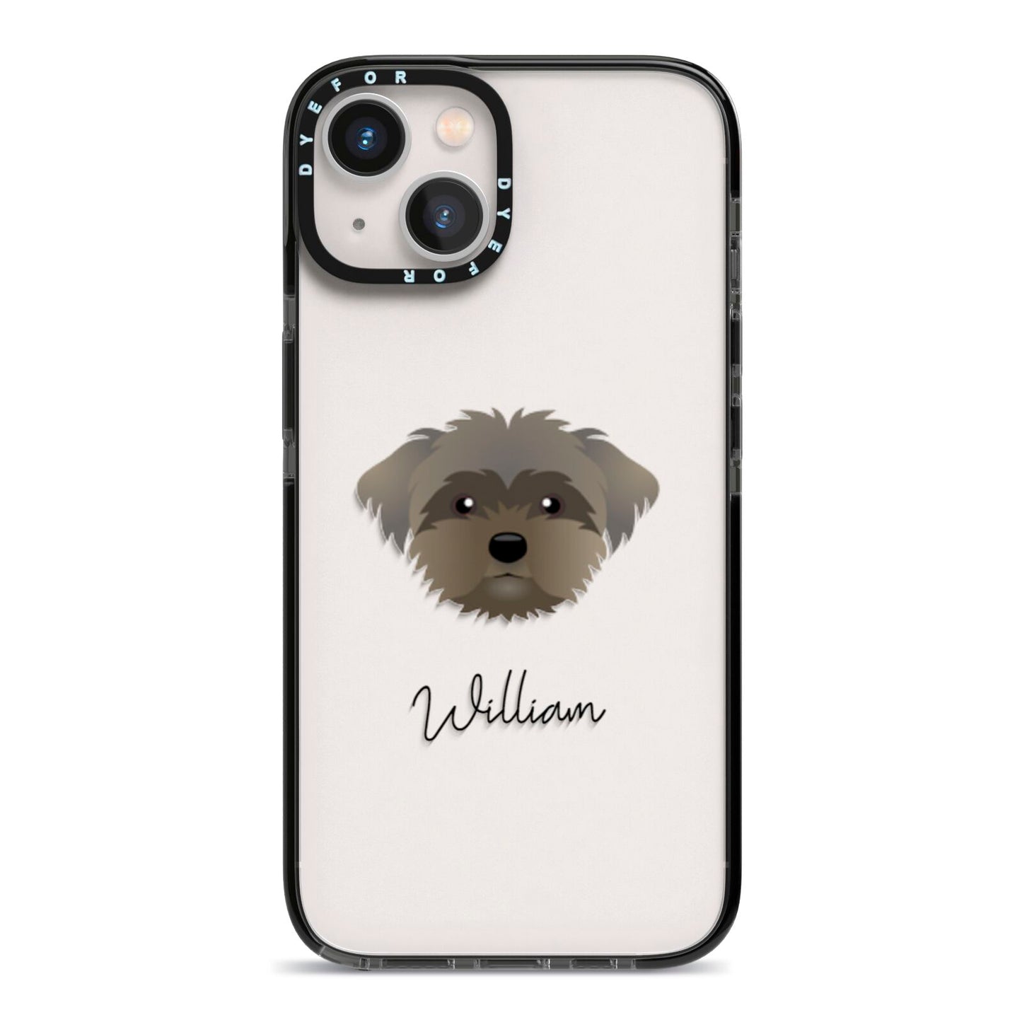 Peek a poo Personalised iPhone 13 Black Impact Case on Silver phone