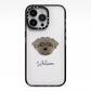 Peek a poo Personalised iPhone 13 Pro Black Impact Case on Silver phone