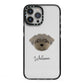 Peek a poo Personalised iPhone 13 Pro Max Black Impact Case on Silver phone