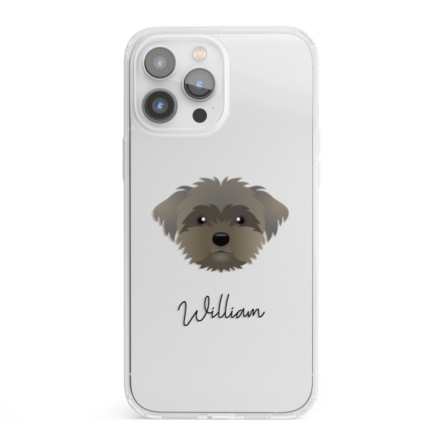 Peek a poo Personalised iPhone 13 Pro Max Clear Bumper Case