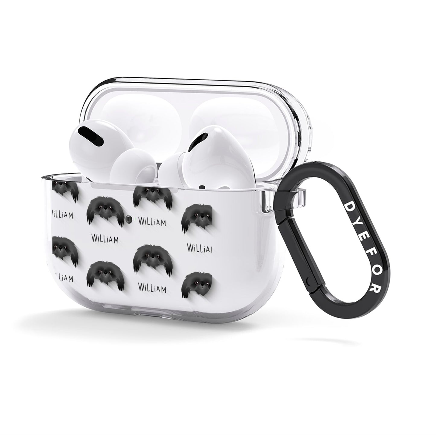 Pekingese Icon with Name AirPods Clear Case 3rd Gen Side Image