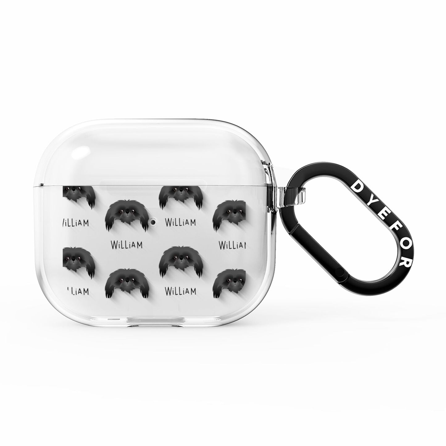 Pekingese Icon with Name AirPods Clear Case 3rd Gen
