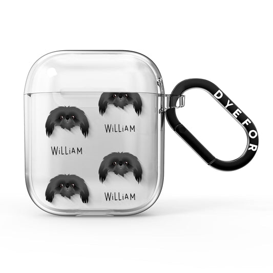 Pekingese Icon with Name AirPods Clear Case