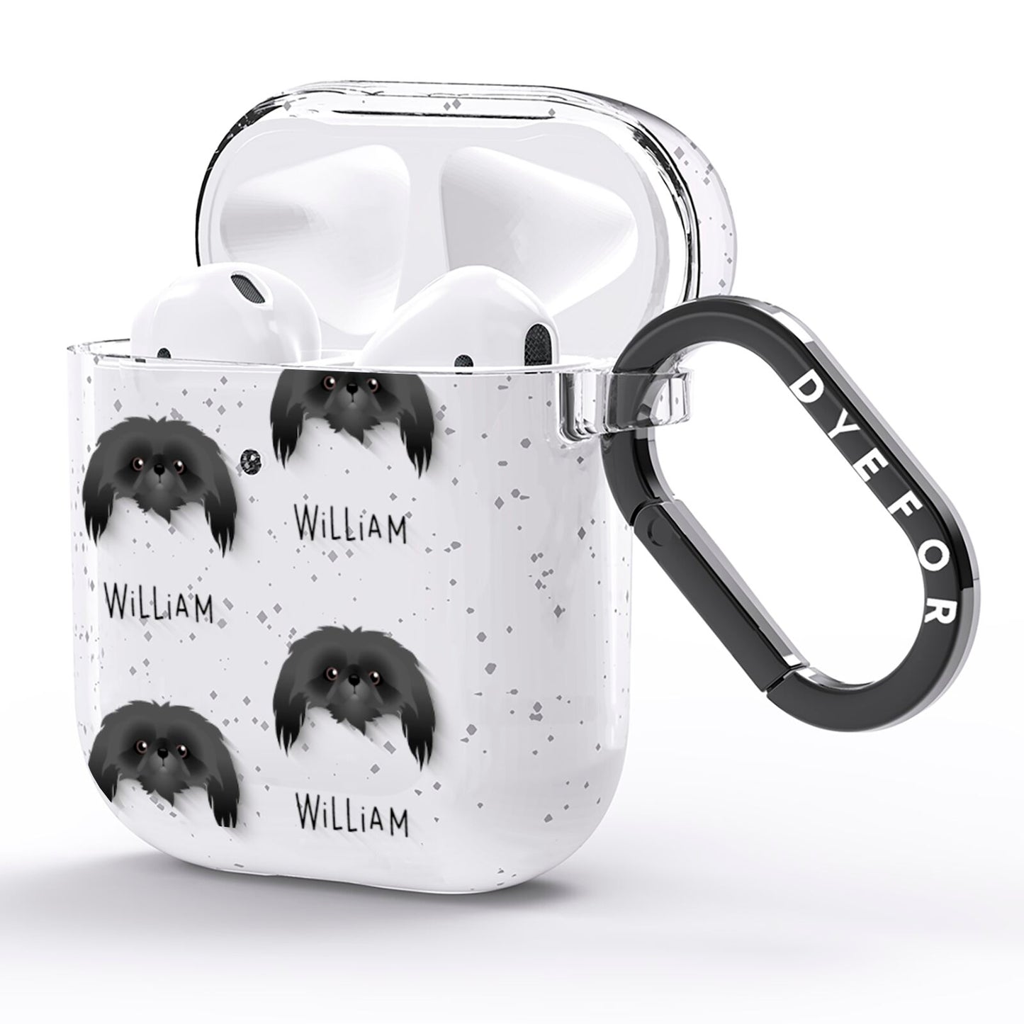 Pekingese Icon with Name AirPods Glitter Case Side Image