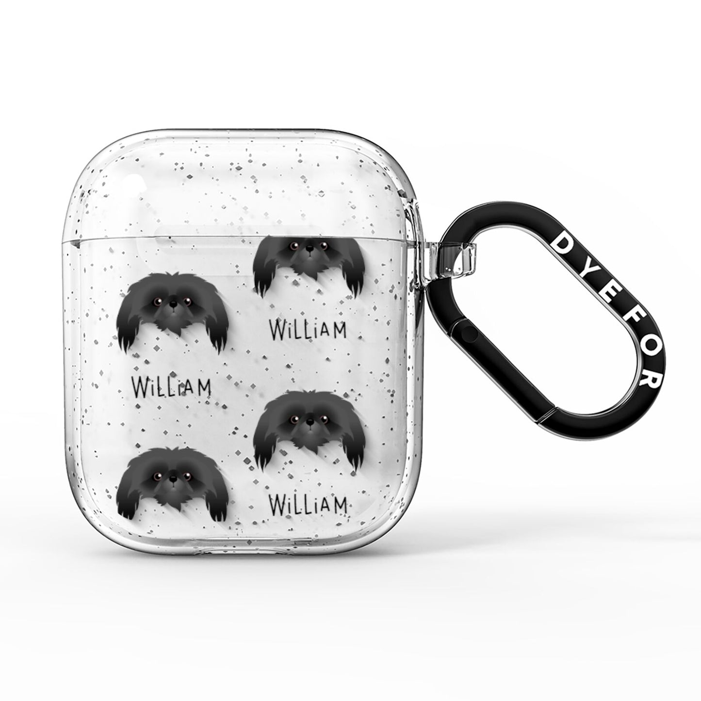 Pekingese Icon with Name AirPods Glitter Case