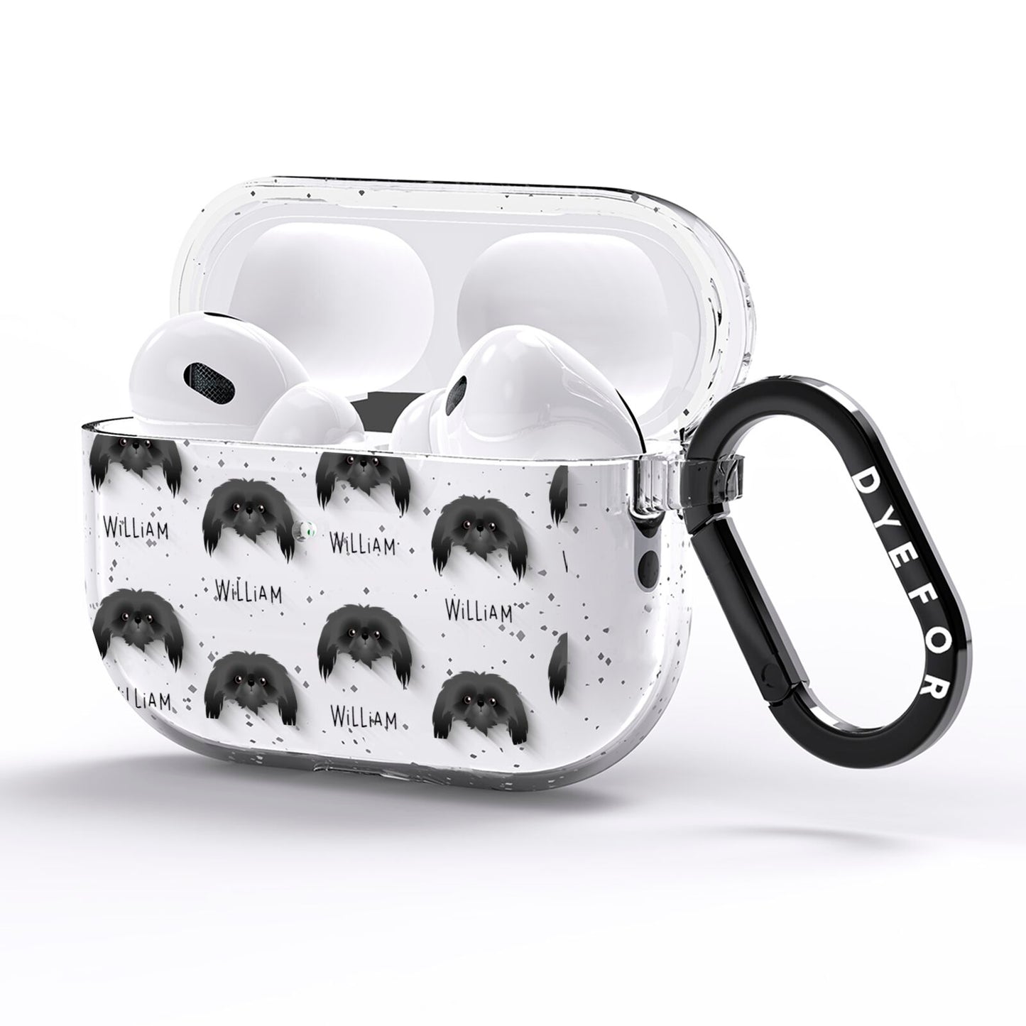 Pekingese Icon with Name AirPods Pro Glitter Case Side Image