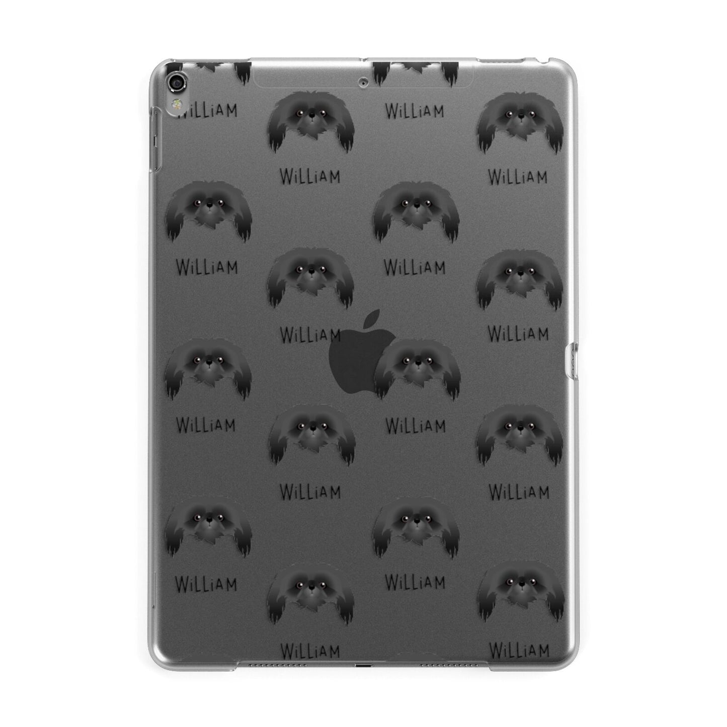 Pekingese Icon with Name Apple iPad Grey Case