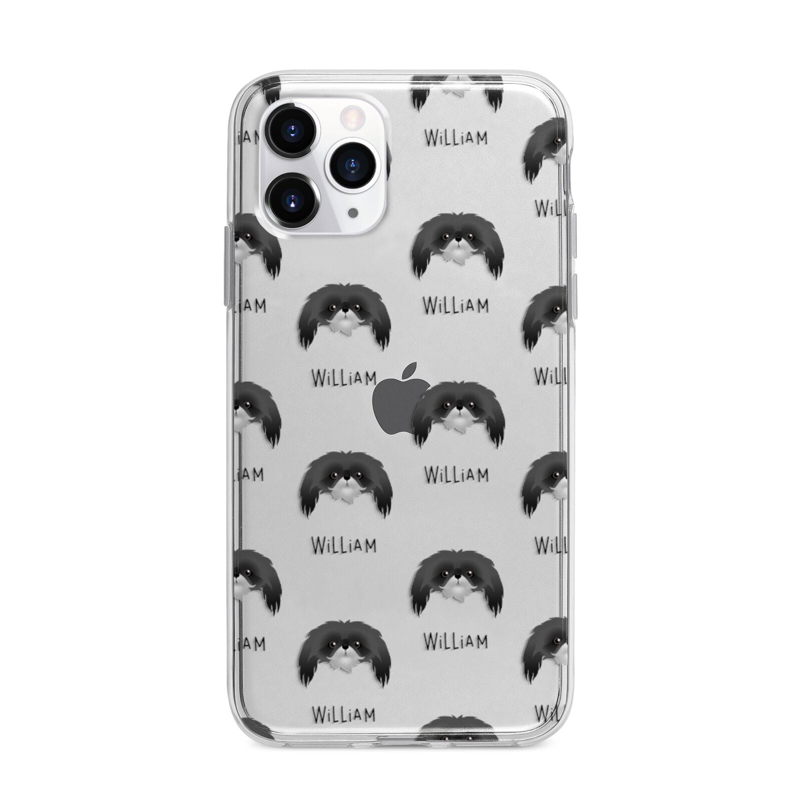 Pekingese Icon with Name Apple iPhone 11 Pro Max in Silver with Bumper Case
