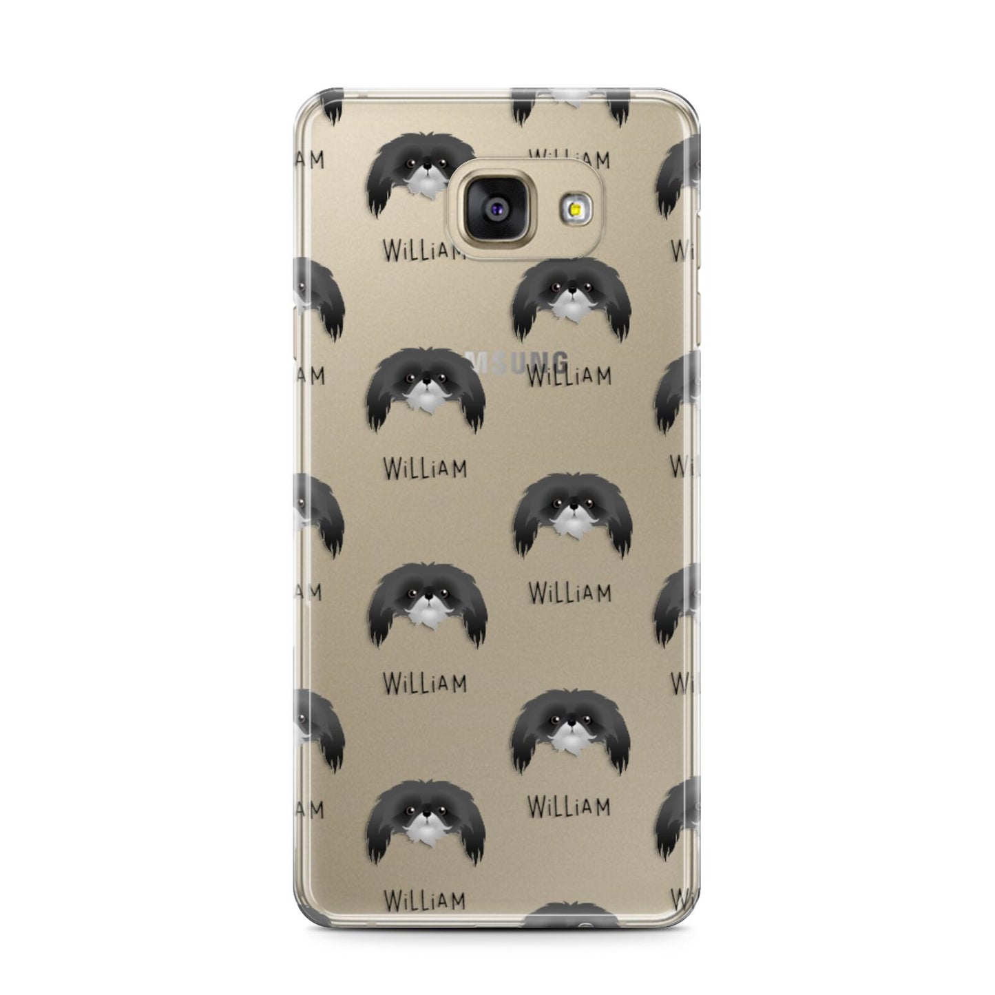 Pekingese Icon with Name Samsung Galaxy A7 2016 Case on gold phone
