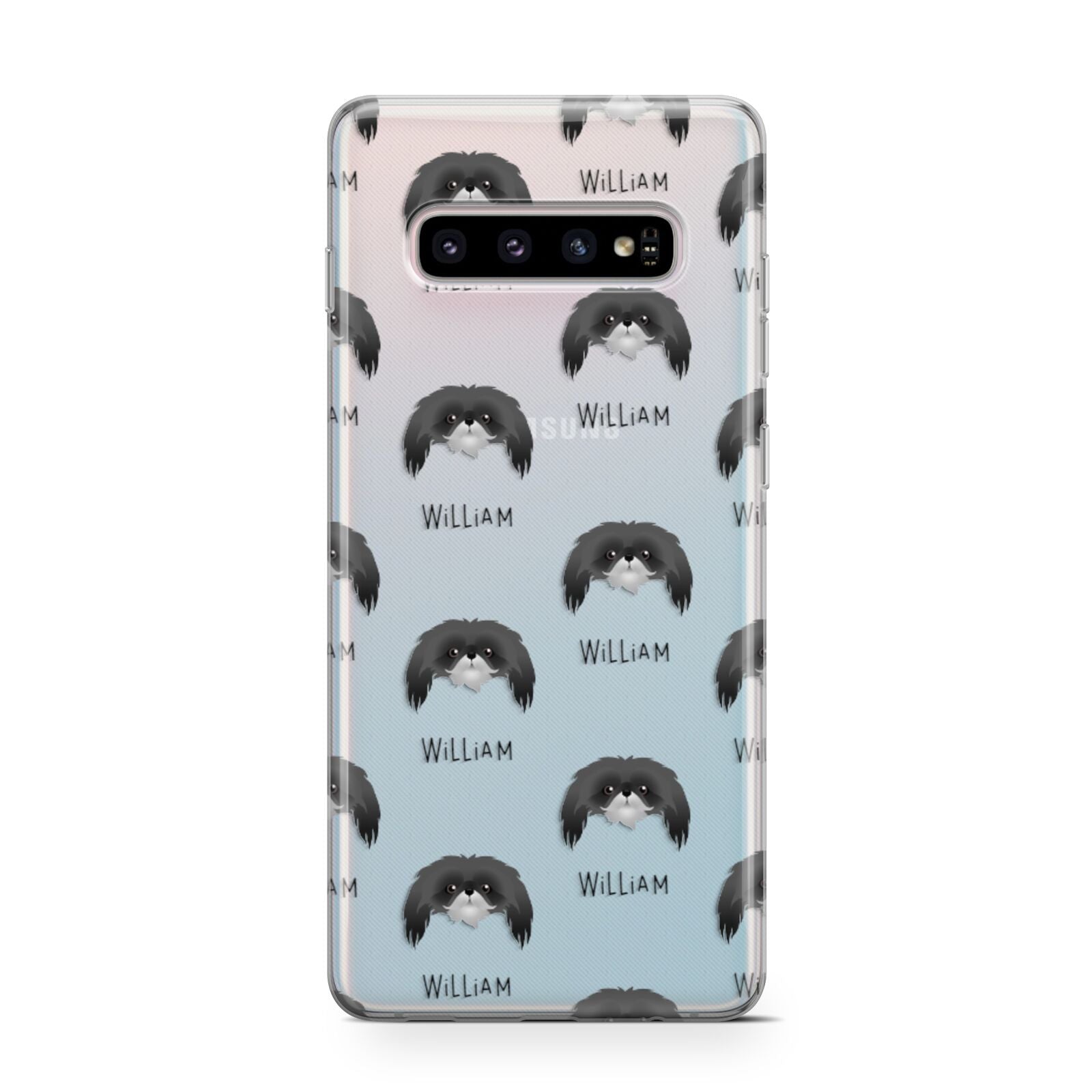 Pekingese Icon with Name Samsung Galaxy S10 Case
