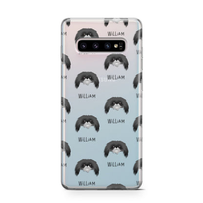 Pekingese Icon with Name Samsung Galaxy S10 Case